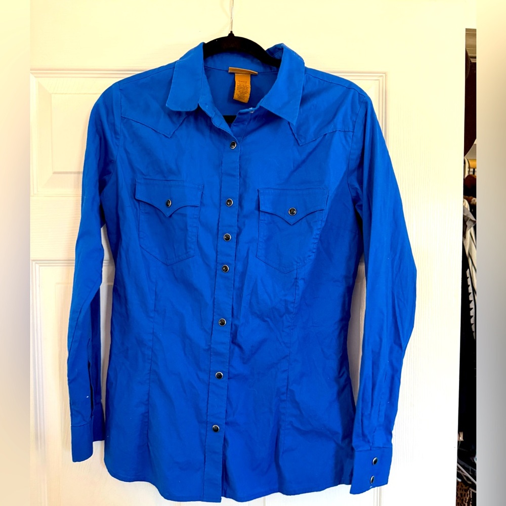 Cobalt Blue Wrangler snap up - Women’s